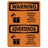 Signmission Safety Sign, OSHA WARNING, 10" Height, 14" Width, Aluminum, Corrosive Material Bilingual, Landscape OS-WS-A-1014-L-12532